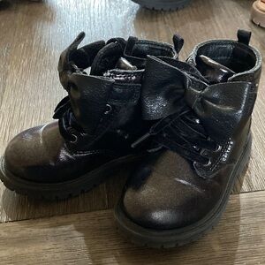 Carter's Shiny Black Kids Boots with Bow